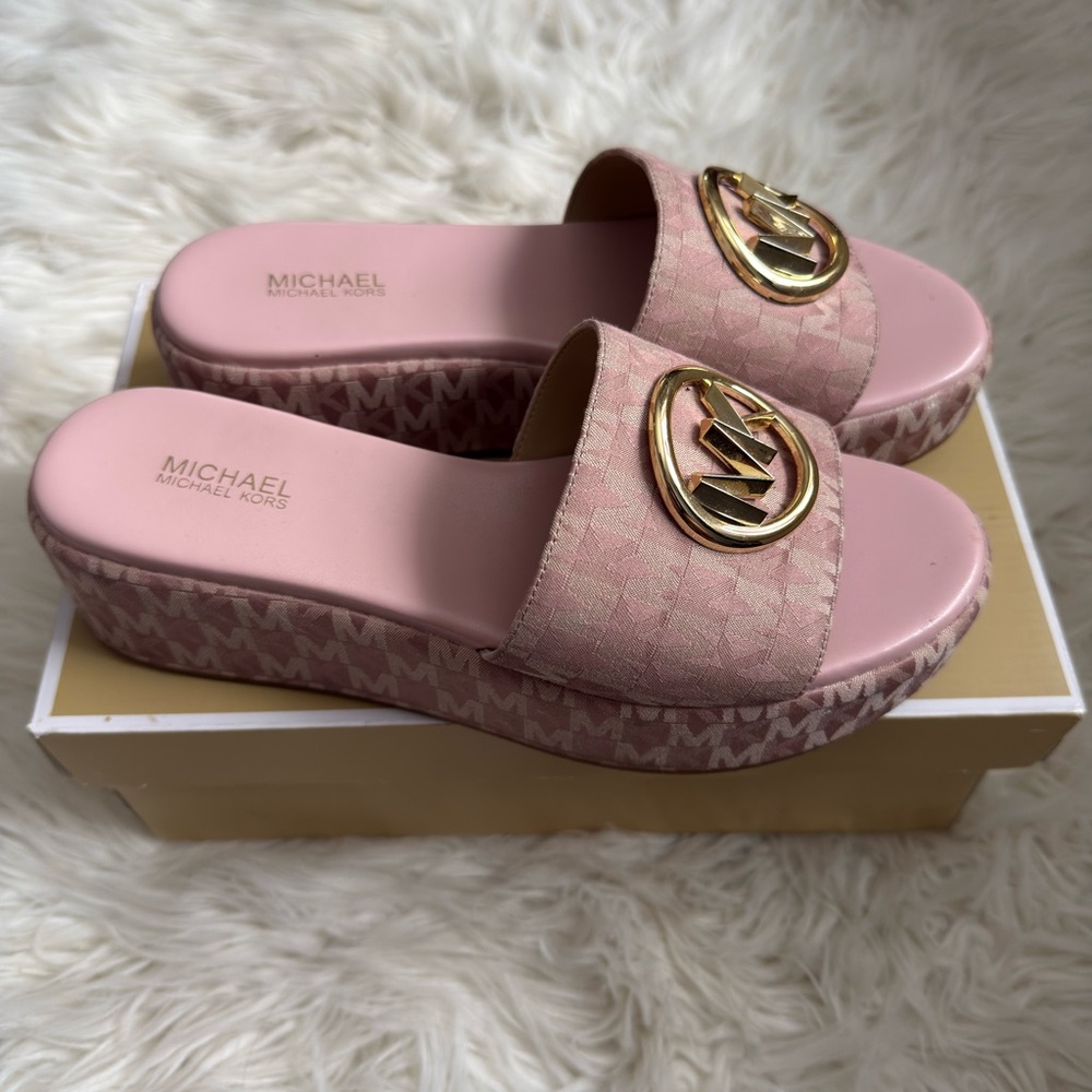 Michael Kors Blush Pink Platform Slides